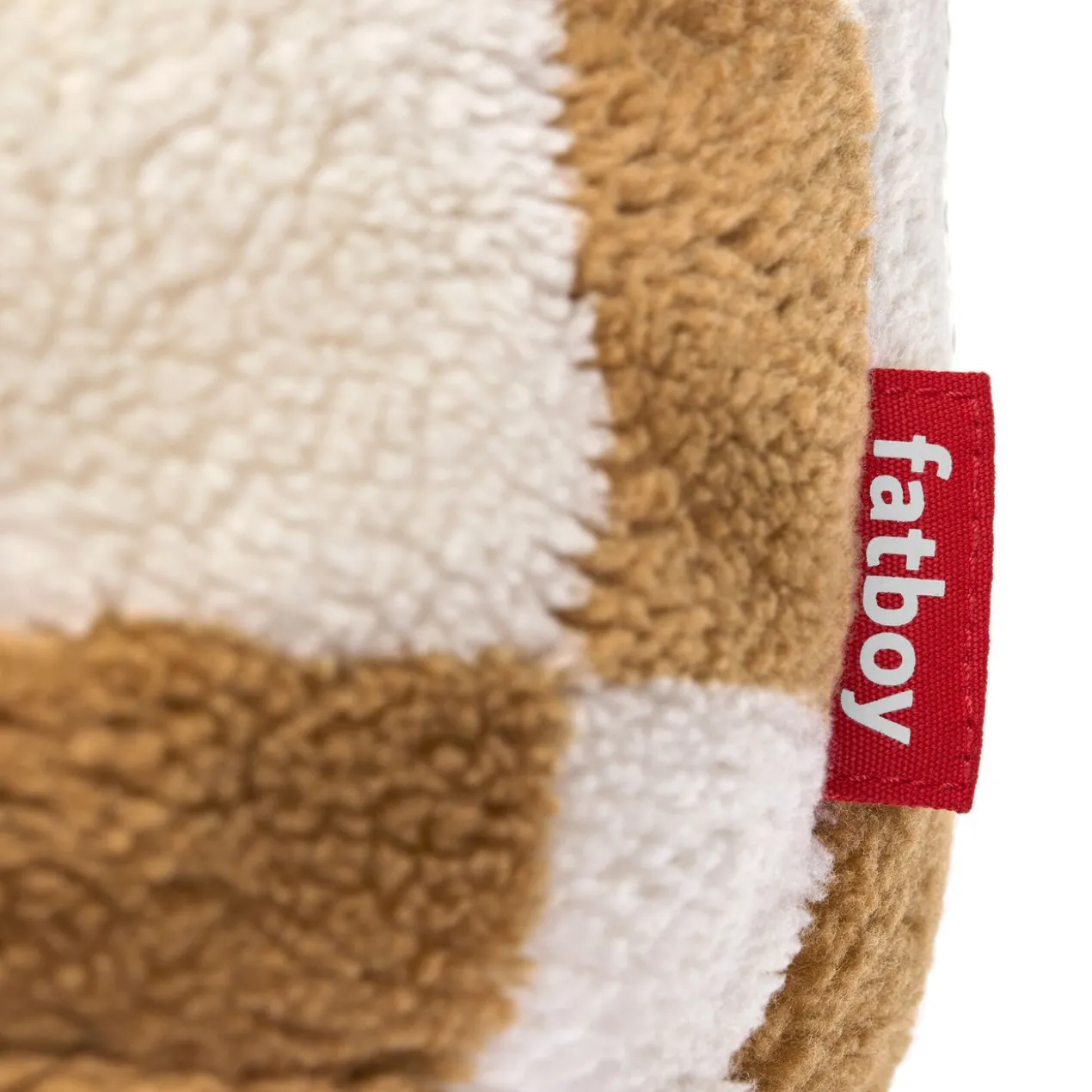 Poef Point Teddy chess almond creme