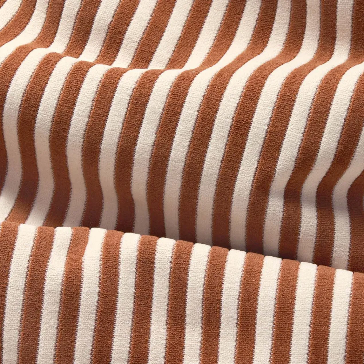 Poef Point Terry cognac creme