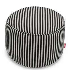 Poef Point Terry stripe black creme