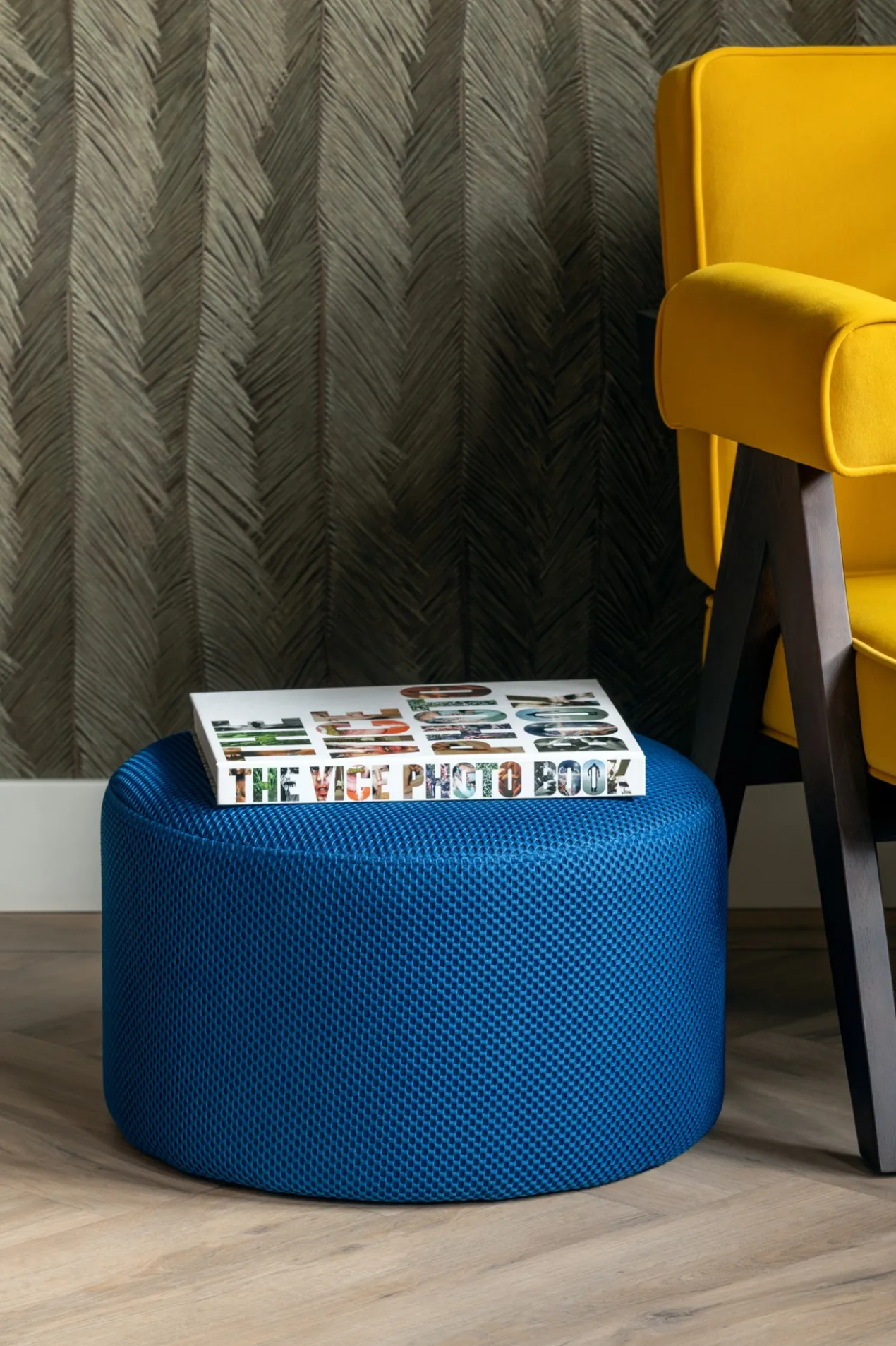 Poef Retro cobalt blue