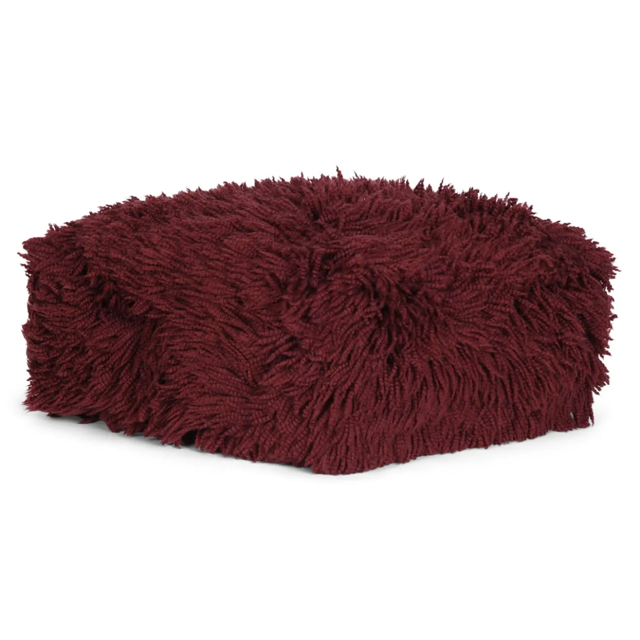 Poef Shaggy bordeaux