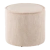 Poef Talia ribstof beige Ø40 cm