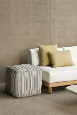 Poef Zahara outdoor grey stripe