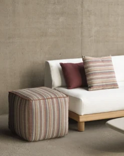 Poef Zahara outdoor terra stripe