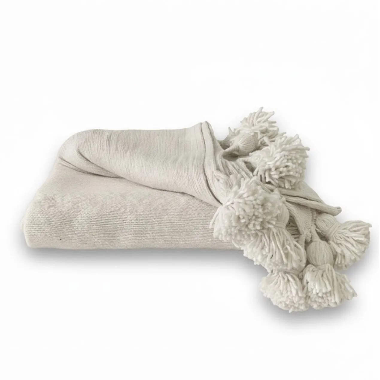 Pompomblanket M ecru