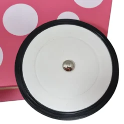 Poppenwagen Hout roze met stippen