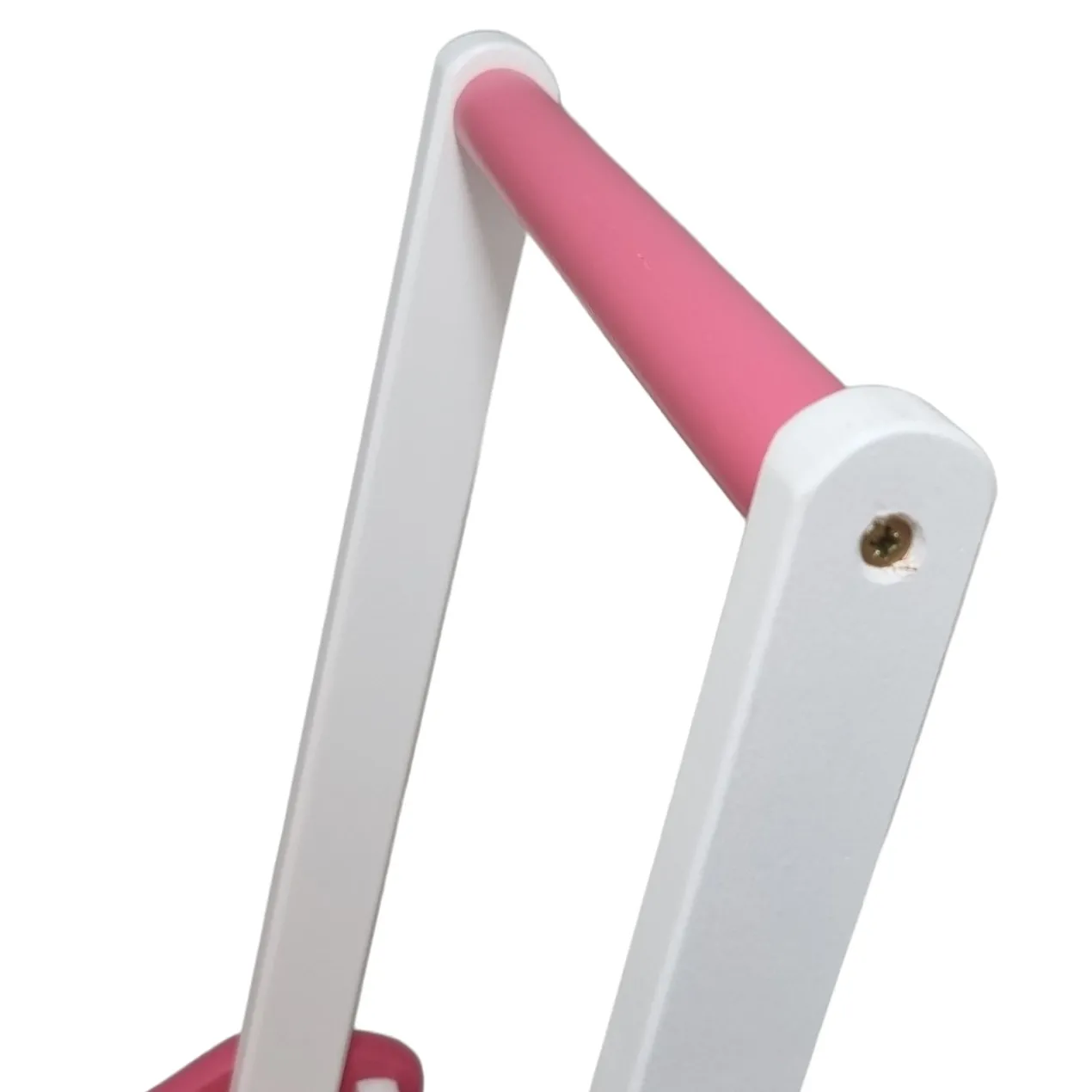 Poppenwagen Hout roze met stippen en witte vlakken