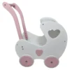 Poppenwagen Hout wit klassiek met hart
