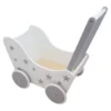 Poppenwagen Hout wit zilver met sterren