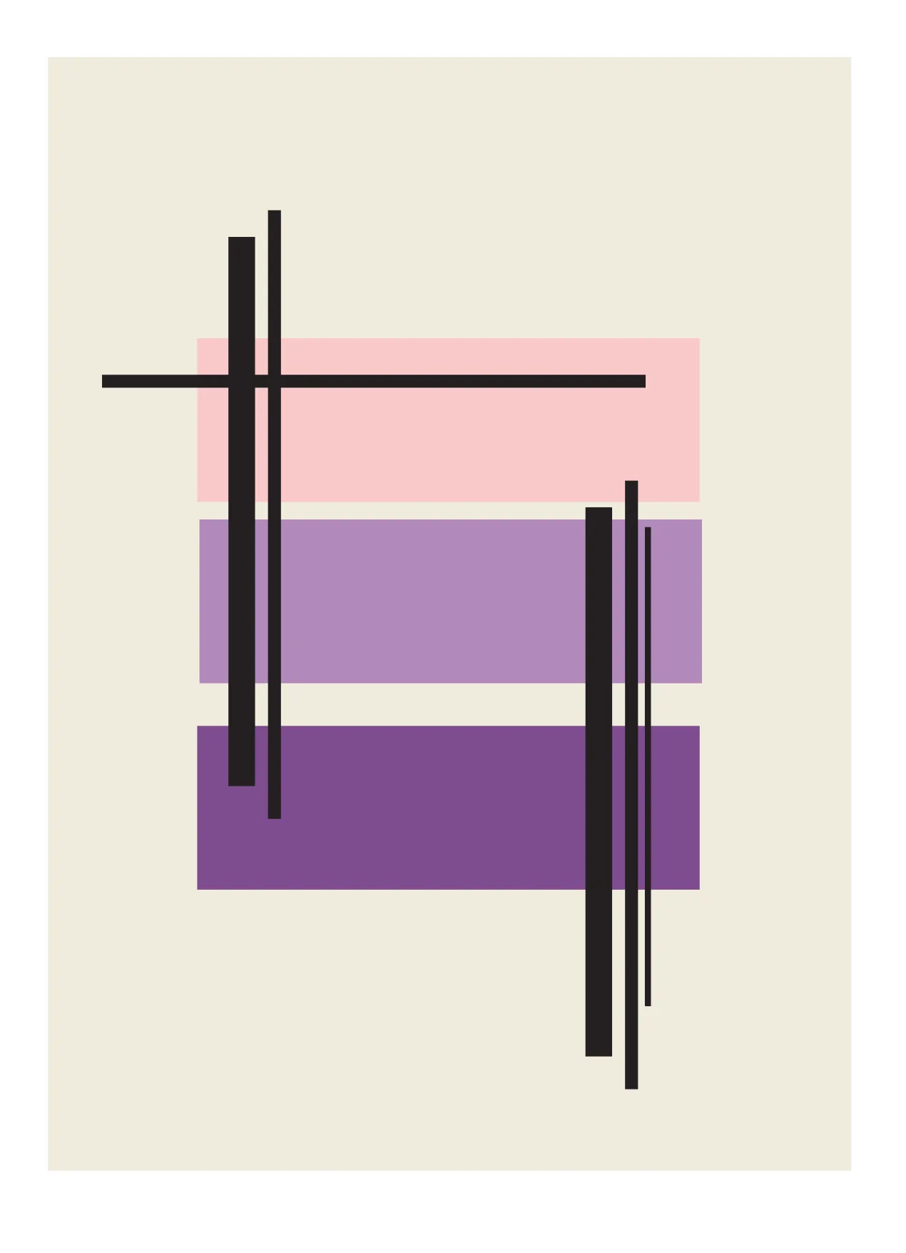 Poster Abstract lavender 30 x 40 cm