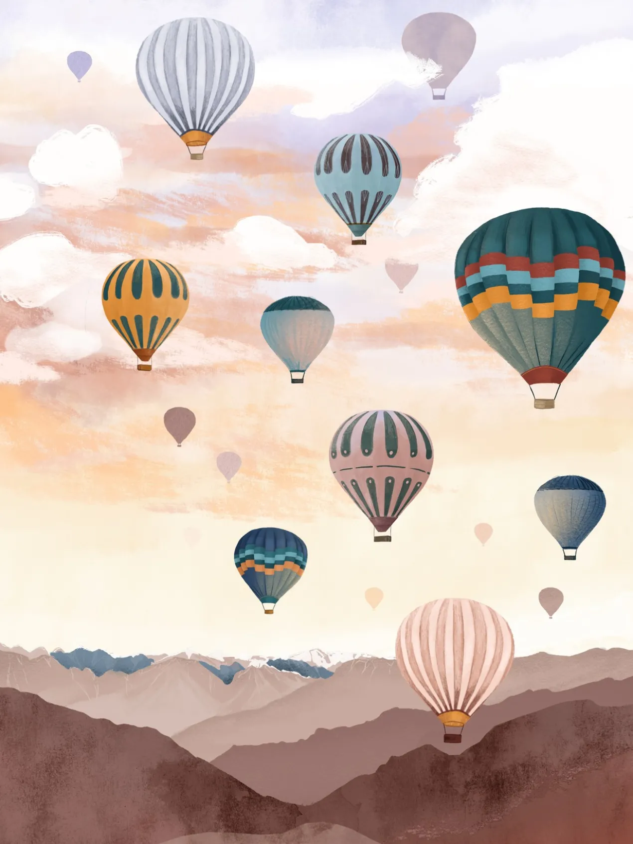 Poster Airballoon sky 30 x 40 cm