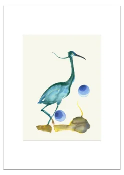 Poster Blauwgroene Reiger 30 x 40 cm