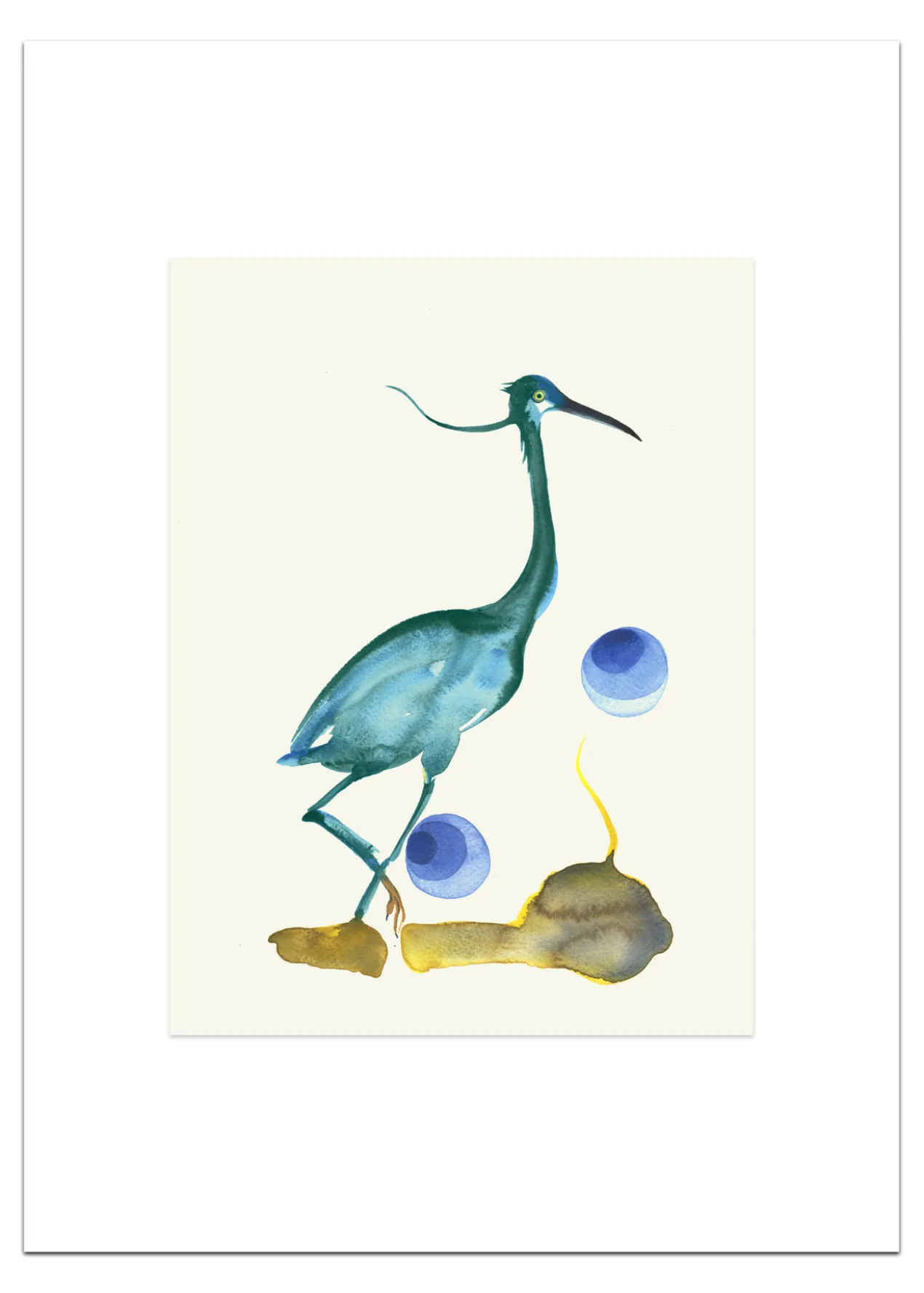 Poster Blauwgroene Reiger 30 x 40 cm