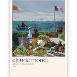 Poster Claude Monet Terras in Sainte-Adresse 30x45 cm