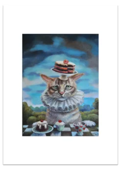 Poster Kat met Taart 30 x 40 cm
