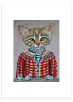 Poster Kitty en de Muizen 30 x 40 cm