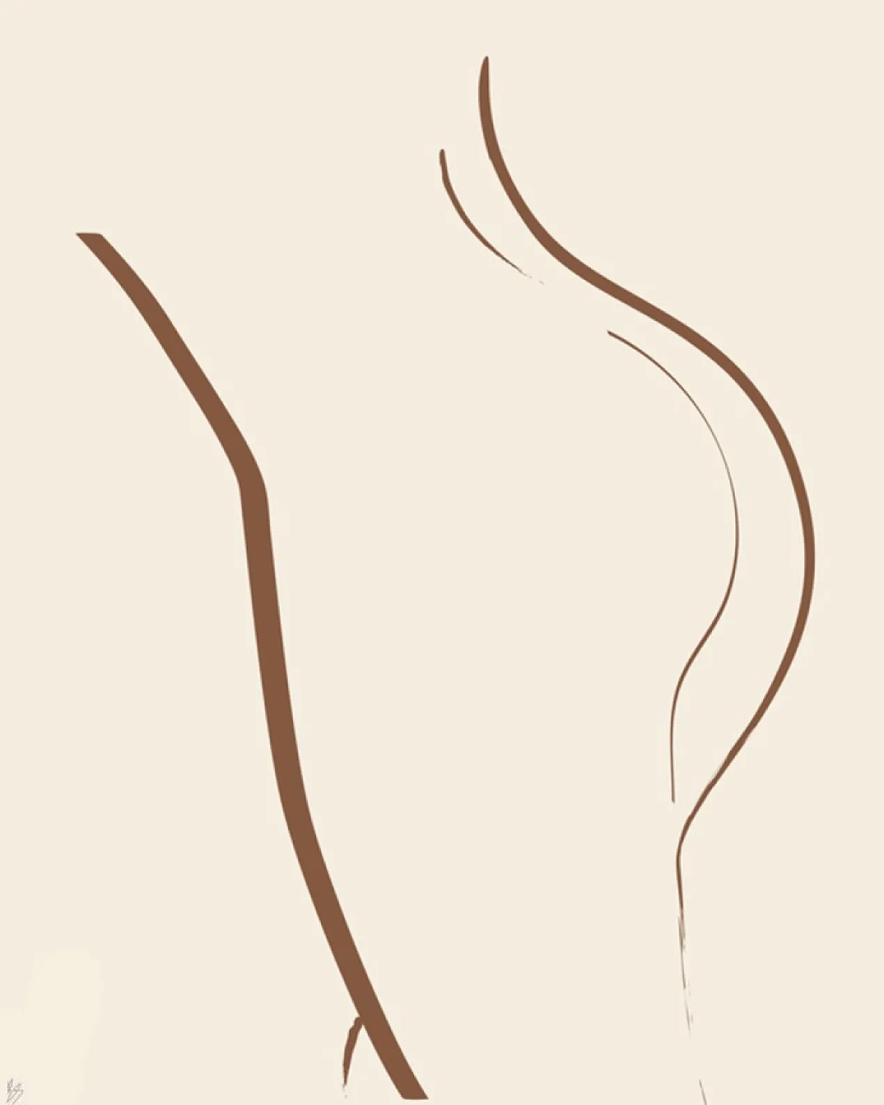 Poster Leaning Woman 20 x 30 cm