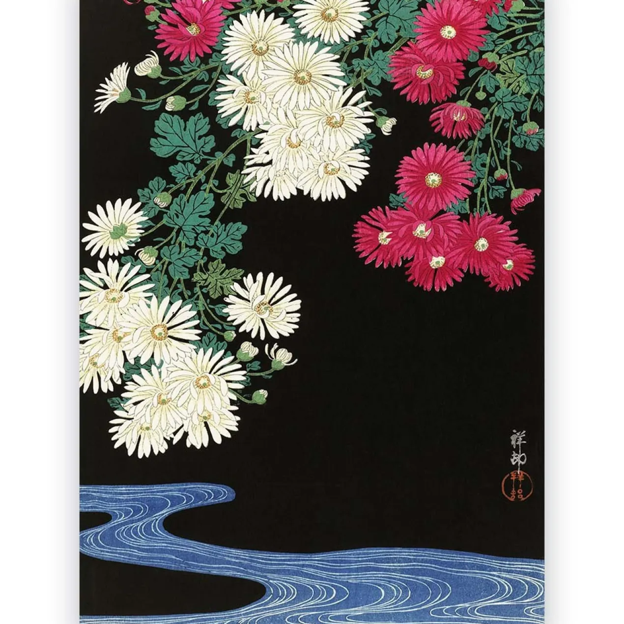 Poster Ohara Koson - Chrysanthemums 40x60 cm