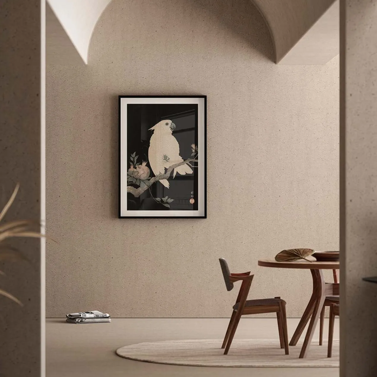 Poster Ohara Koson - Cockatoo Pomegranate 60x90 cm