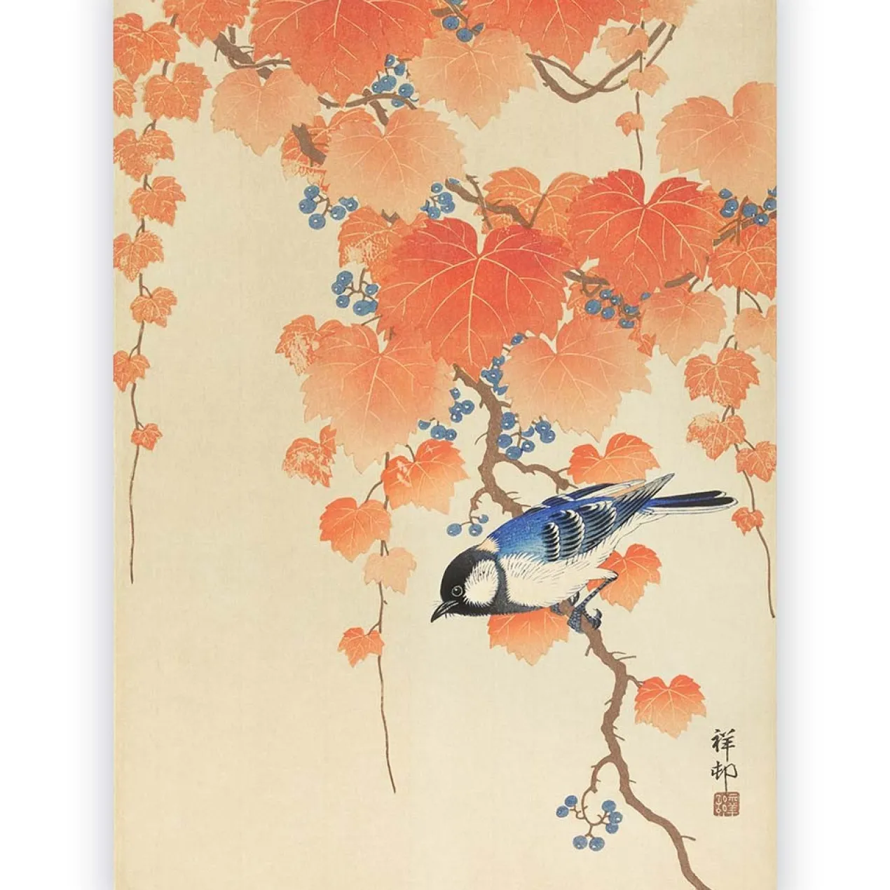 Poster Ohara Koson - Great Tit on Branch 30x45 cm