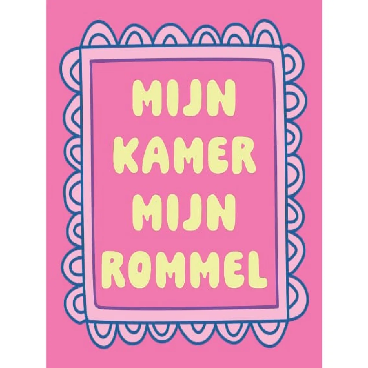 Poster Tweezijdige A4 Mijn kamer, mijn regels/rommel