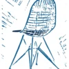 Poster Wire Chair Blue 40 x 50 cm