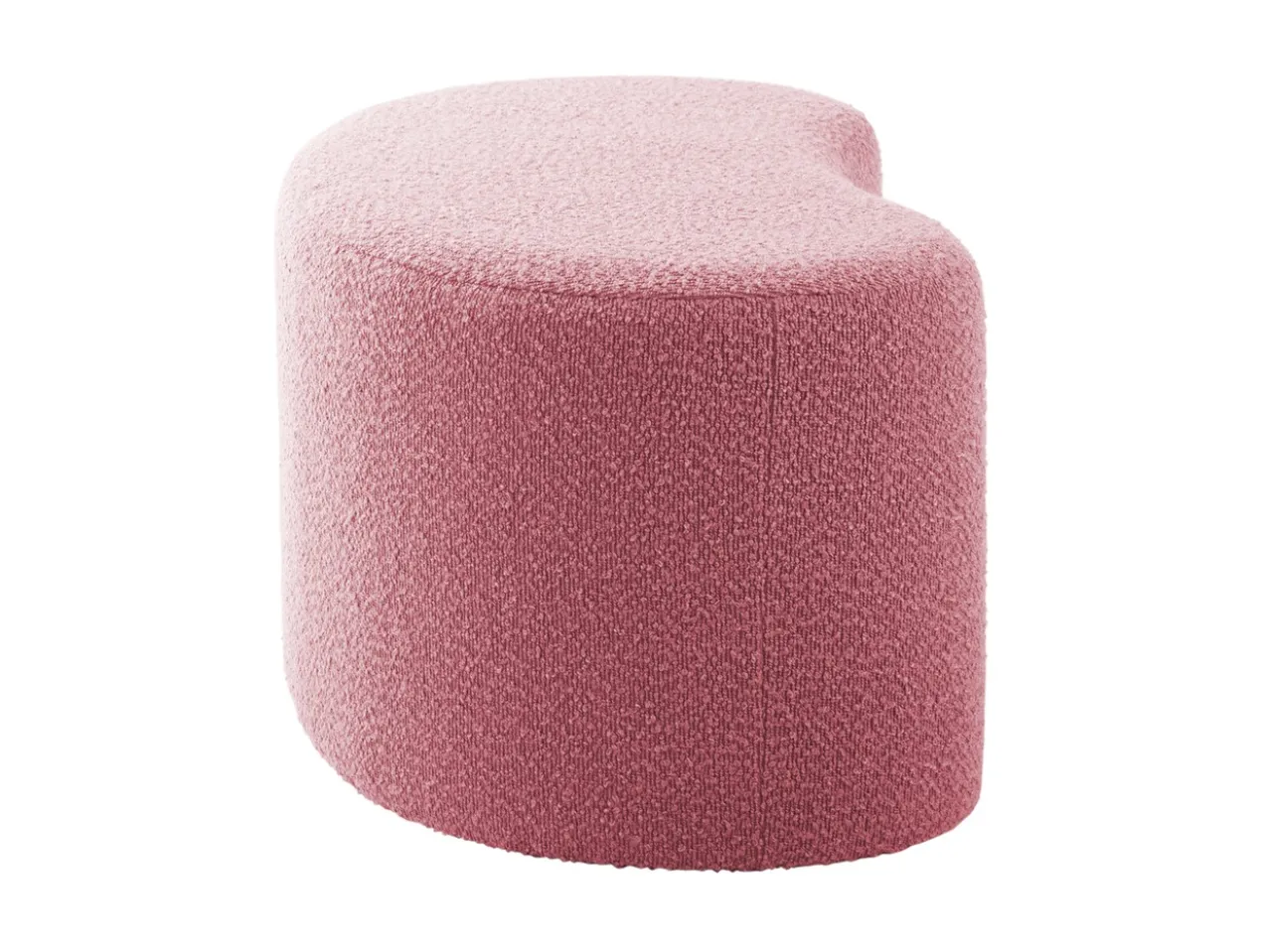 Pouf Ada wave bouclé faded pink