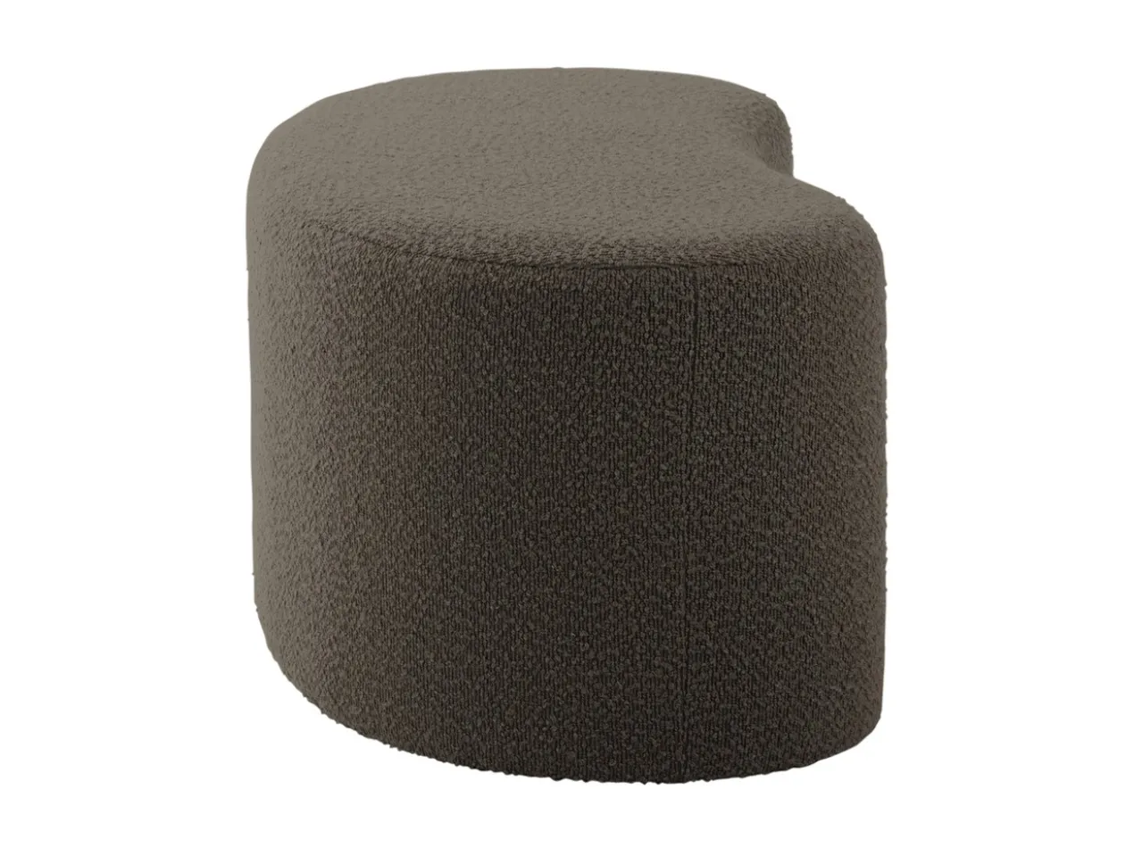 Pouf Ada wave bouclé taupe green