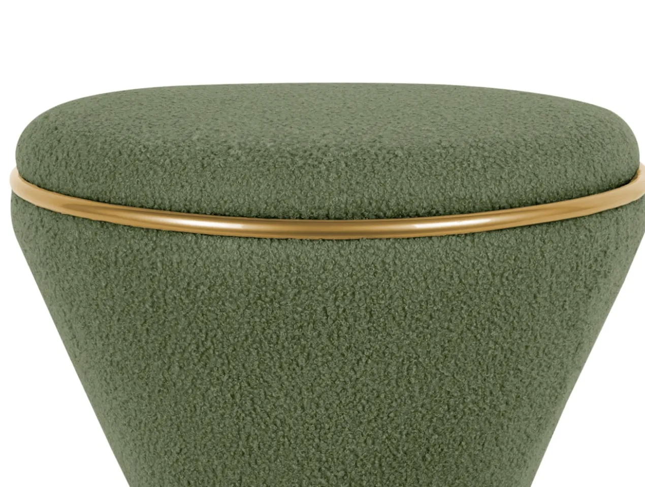 Pouf Gustar teddy curl moss green