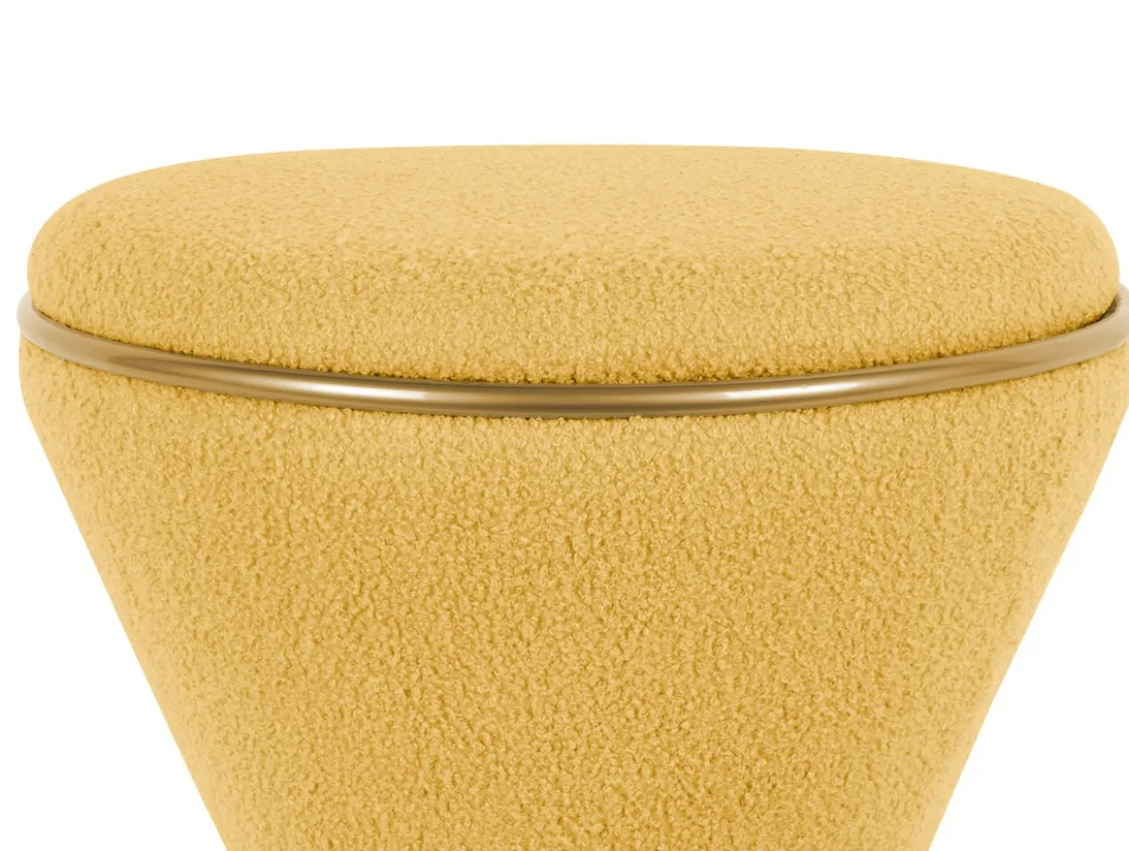 Pouf Gustar teddy curl ochre yellow