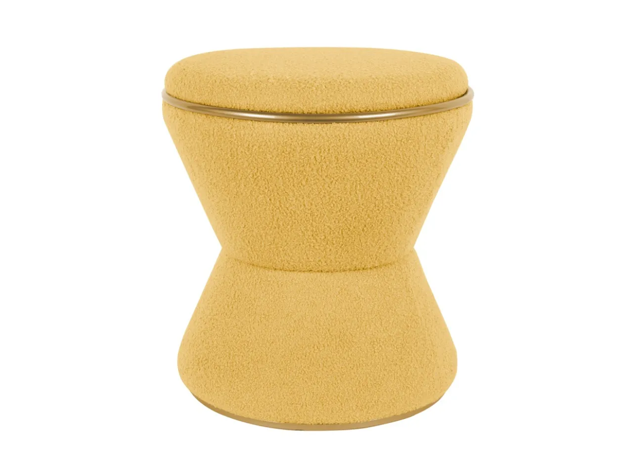 Pouf Gustar teddy curl ochre yellow