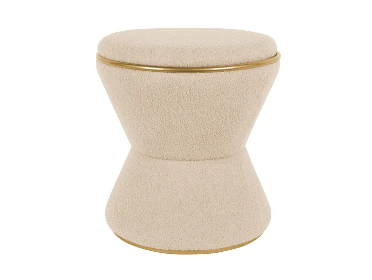 Pouf Gustar teddy curl sand brown