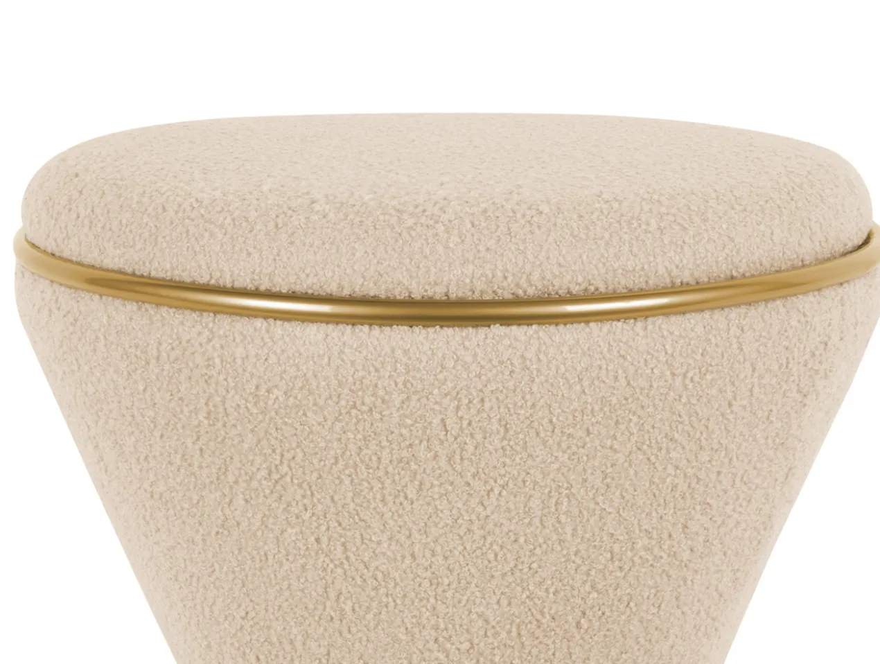 Pouf Gustar teddy curl sand brown