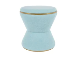 Pouf Gustar teddy curl soft blue