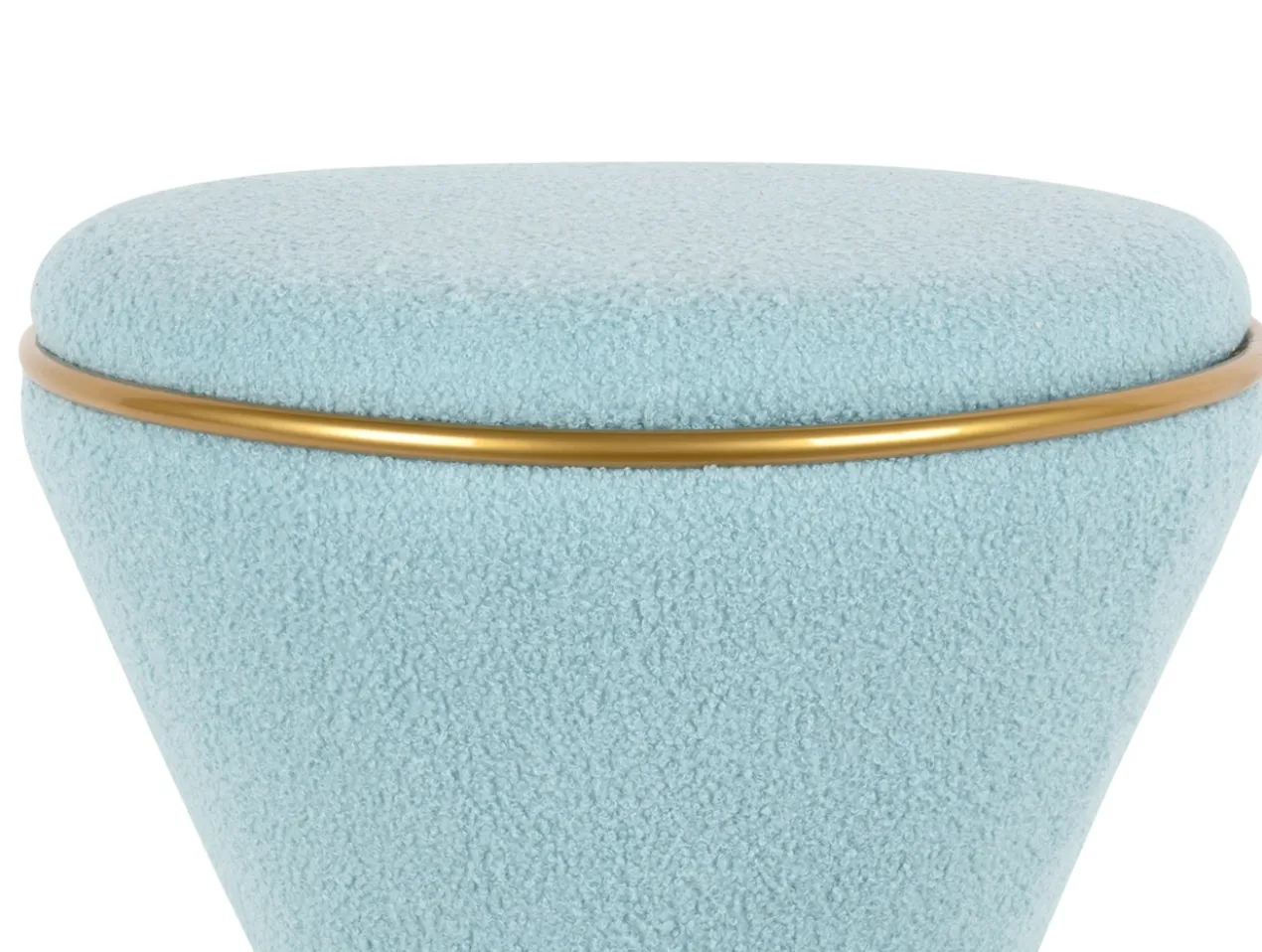 Pouf Gustar teddy curl soft blue