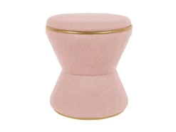 Pouf Gustar teddy curl soft pink