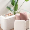 Pouf set Ada storage bouclé off white, set of 2pcs