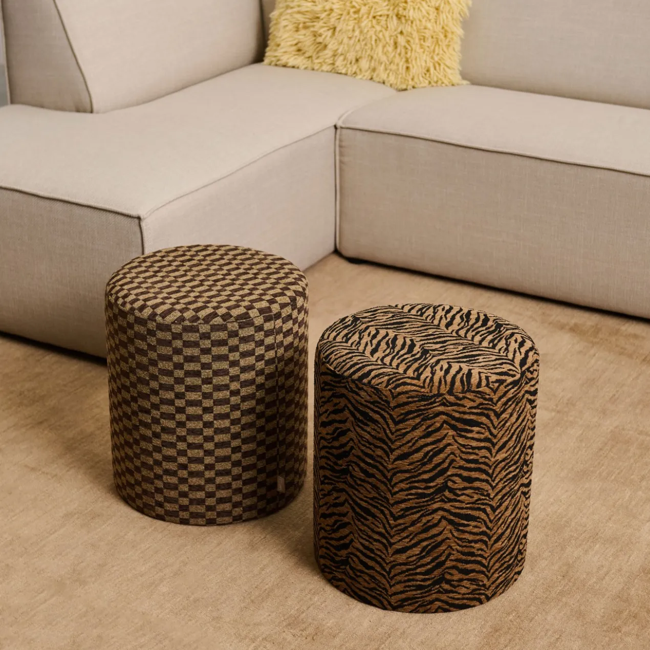Pre-order Poef Iggy block dark brown