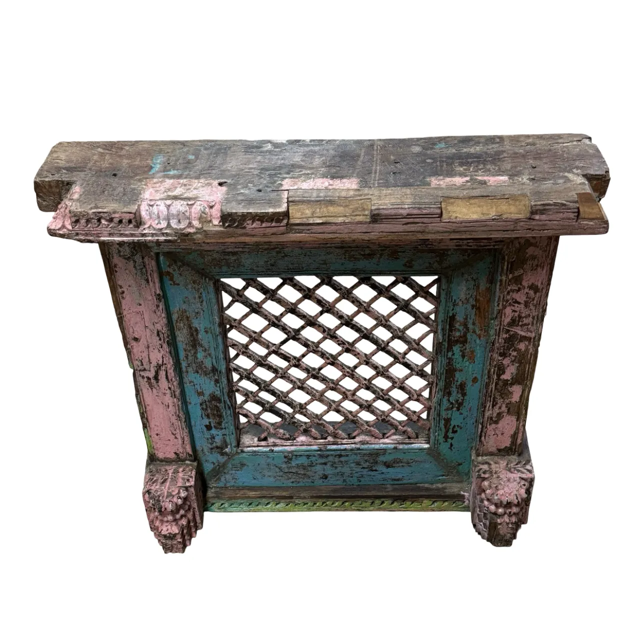 Raam Jali roze/blauw uniek India