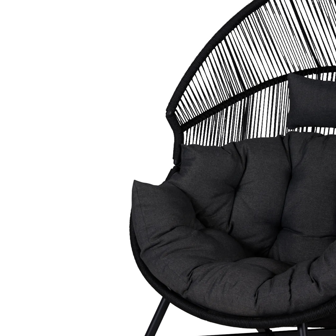 Rattan tuin loungestoel Ayla Zwart