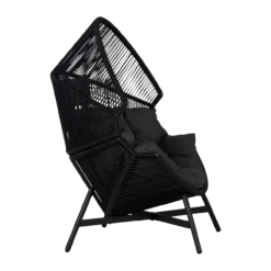 Rattan tuin loungestoel Ayla Zwart
