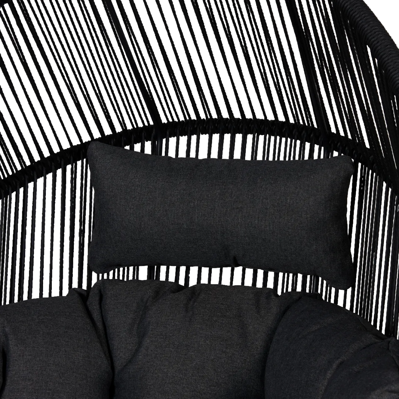 Rattan tuin loungestoel Ayla Zwart