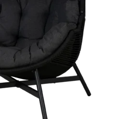 Rattan tuin loungestoel Ayla Zwart