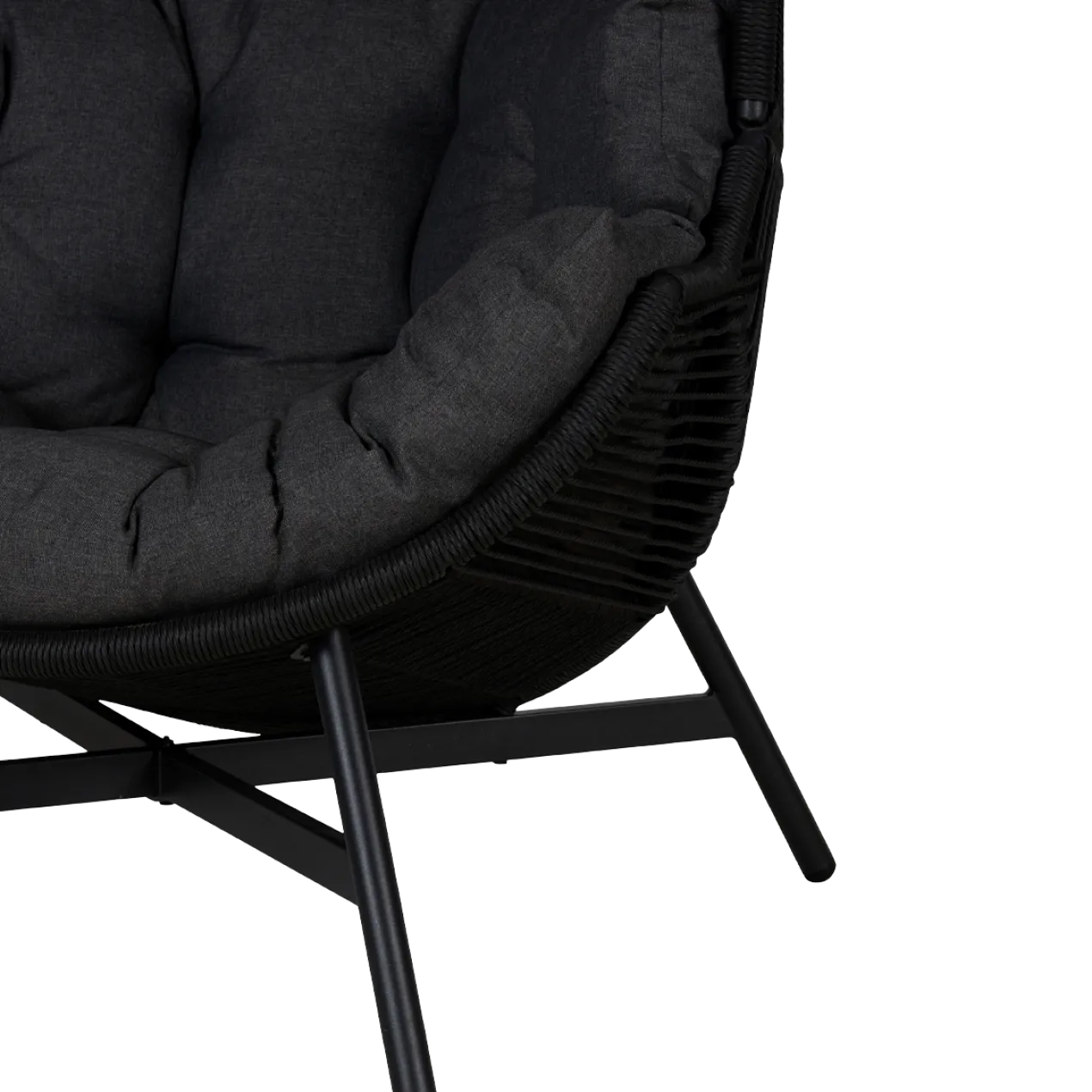 Rattan tuin loungestoel Ayla Zwart