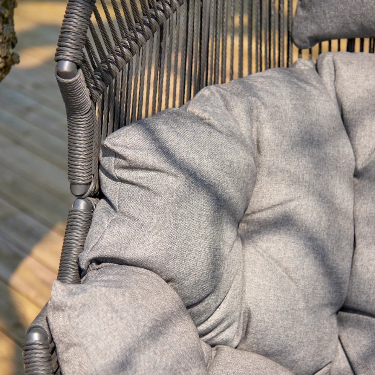 Rattan tuin loungestoel Ayla Zwart