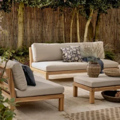 Relax tuin hocker/bijzettafel acaciahout naturel/zand [fsc]