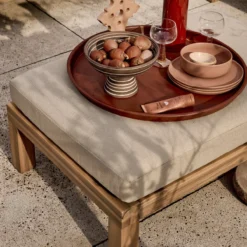 Relax tuin hocker/bijzettafel acaciahout naturel/zand [fsc]