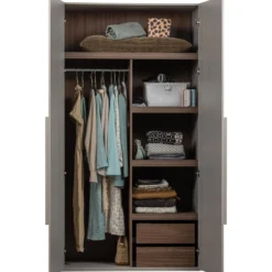Rens 2-deurs hang/legkast greep lang noten/pebble grey [fsc]
