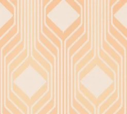 Retro behang met ruitpatronen in warme kleuren – oranje, beige #1