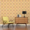 Retro bloemmotief behang - beige, bruin, oranje Vliesbehang met bloemmotief in de stijl van de jaren 70 - beige, bruin, oranje #1